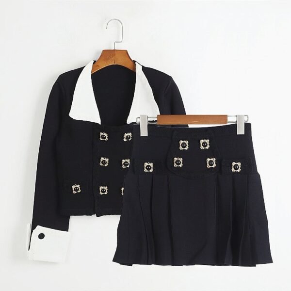 Set Botones Cuadros Falda & Saco - Image 2