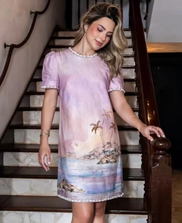 Vestido Corto Estampado Olas - Image 2