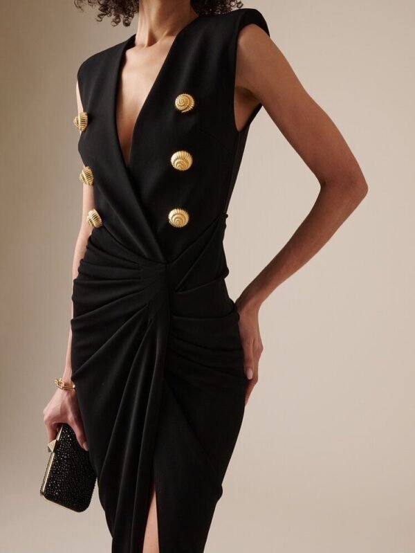 Vestido Negro Botones - Image 3